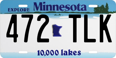 MN license plate 472TLK