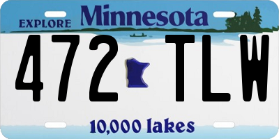 MN license plate 472TLW
