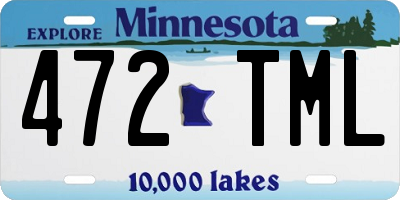 MN license plate 472TML