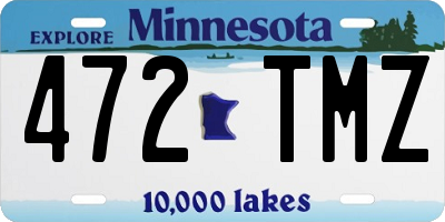 MN license plate 472TMZ