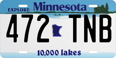 MN license plate 472TNB
