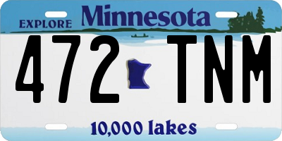 MN license plate 472TNM