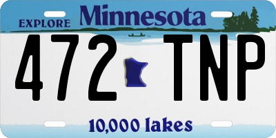 MN license plate 472TNP