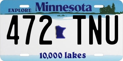 MN license plate 472TNU