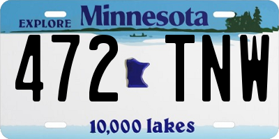 MN license plate 472TNW