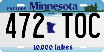 MN license plate 472TOC