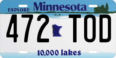 MN license plate 472TOD