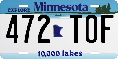 MN license plate 472TOF