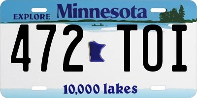 MN license plate 472TOI