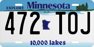 MN license plate 472TOJ