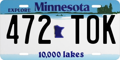 MN license plate 472TOK
