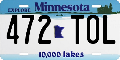 MN license plate 472TOL