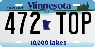 MN license plate 472TOP