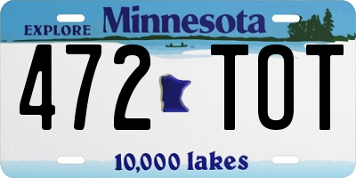 MN license plate 472TOT
