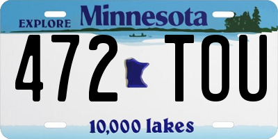 MN license plate 472TOU