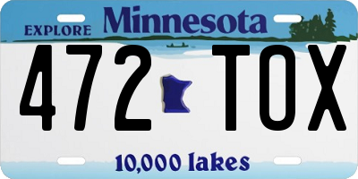 MN license plate 472TOX