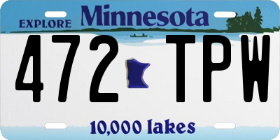MN license plate 472TPW