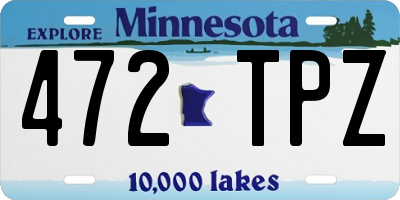 MN license plate 472TPZ