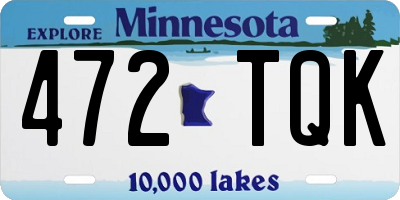 MN license plate 472TQK