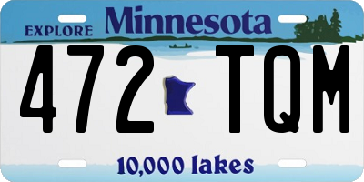 MN license plate 472TQM