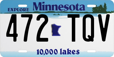 MN license plate 472TQV