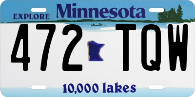 MN license plate 472TQW