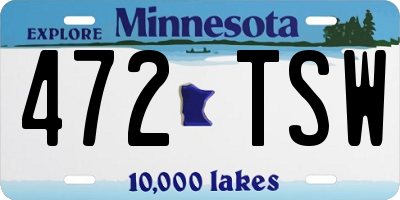 MN license plate 472TSW