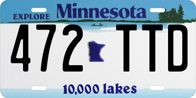 MN license plate 472TTD