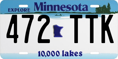 MN license plate 472TTK