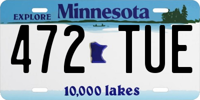 MN license plate 472TUE