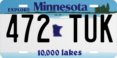MN license plate 472TUK