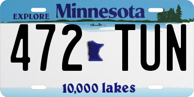 MN license plate 472TUN