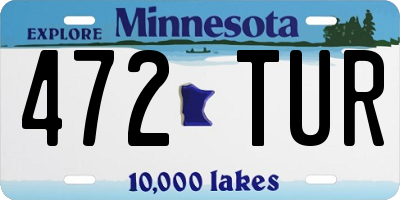 MN license plate 472TUR