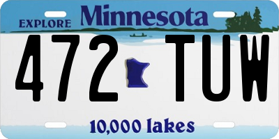 MN license plate 472TUW