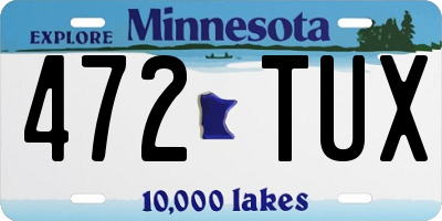 MN license plate 472TUX