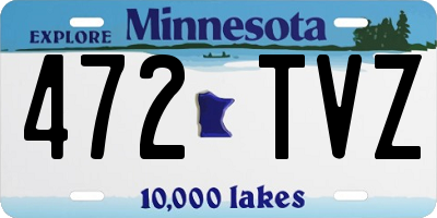MN license plate 472TVZ