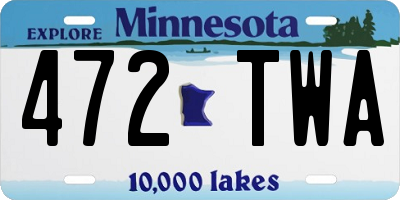 MN license plate 472TWA