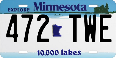 MN license plate 472TWE