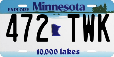 MN license plate 472TWK