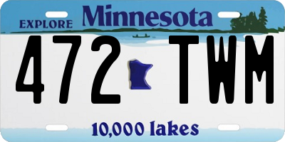 MN license plate 472TWM