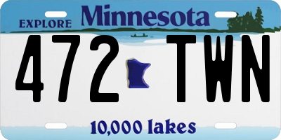 MN license plate 472TWN