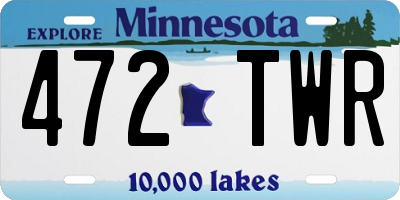 MN license plate 472TWR