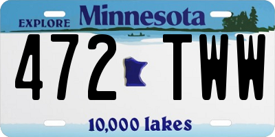 MN license plate 472TWW