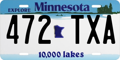 MN license plate 472TXA