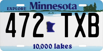 MN license plate 472TXB
