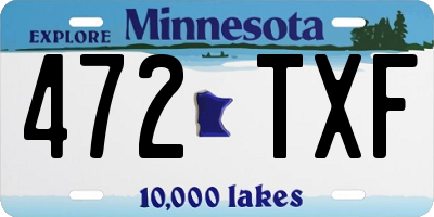 MN license plate 472TXF