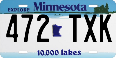 MN license plate 472TXK