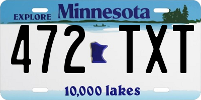 MN license plate 472TXT