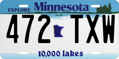MN license plate 472TXW
