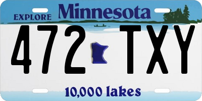 MN license plate 472TXY